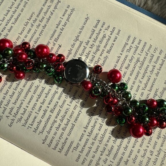 Christmas Theme Jingle Bell Bracelet Watch 7.25" with New Battery - Picture 11 of 11